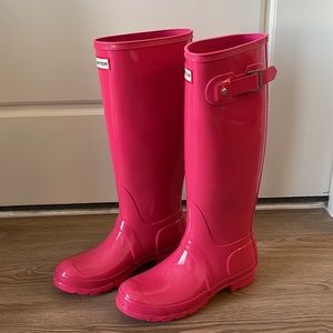 Hunter Rain Boots, Size 6, Pink